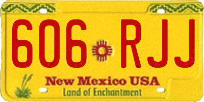 NM license plate 606RJJ