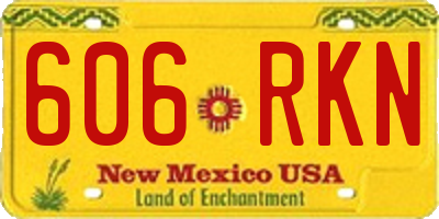 NM license plate 606RKN