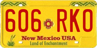 NM license plate 606RKO