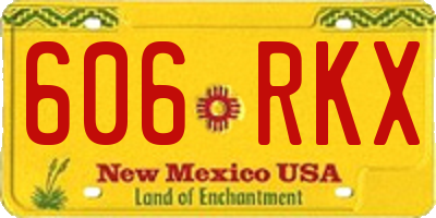NM license plate 606RKX