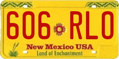 NM license plate 606RLO
