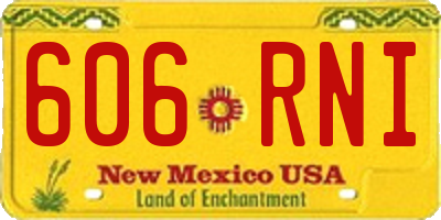 NM license plate 606RNI