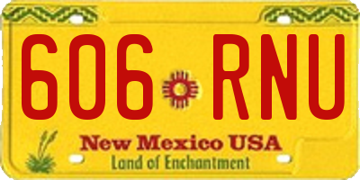 NM license plate 606RNU