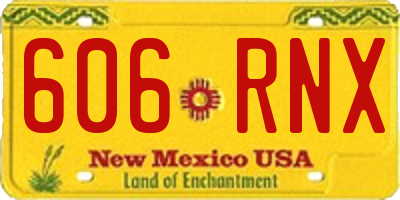 NM license plate 606RNX