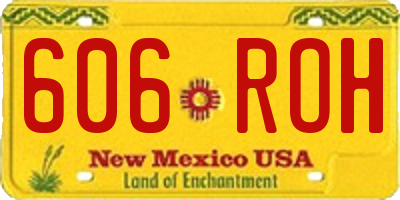 NM license plate 606ROH