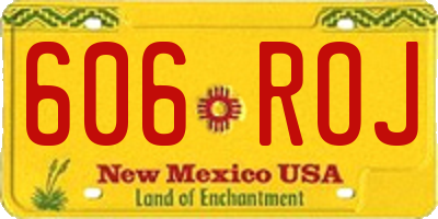NM license plate 606ROJ