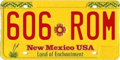NM license plate 606ROM