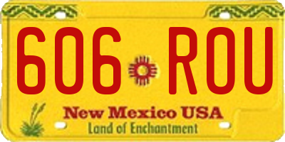 NM license plate 606ROU