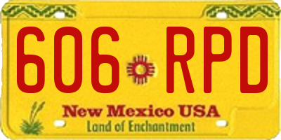 NM license plate 606RPD