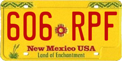 NM license plate 606RPF