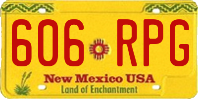 NM license plate 606RPG