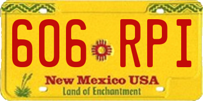 NM license plate 606RPI