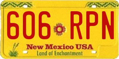 NM license plate 606RPN