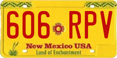 NM license plate 606RPV