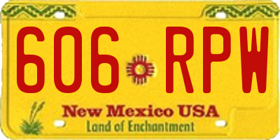NM license plate 606RPW