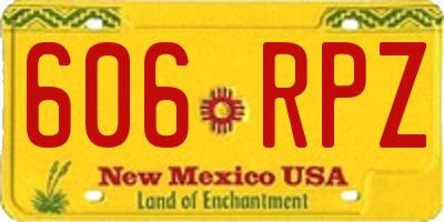 NM license plate 606RPZ