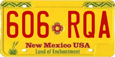 NM license plate 606RQA