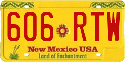 NM license plate 606RTW