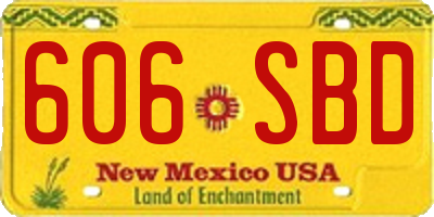 NM license plate 606SBD