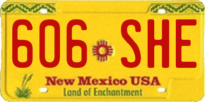 NM license plate 606SHE