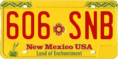 NM license plate 606SNB
