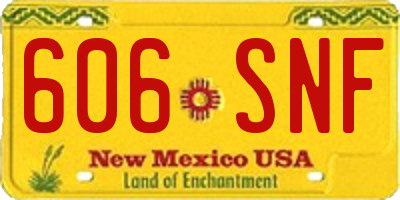 NM license plate 606SNF