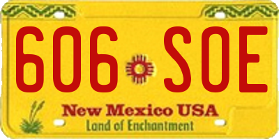 NM license plate 606SOE
