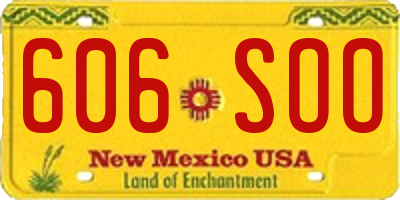 NM license plate 606SOO