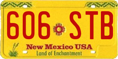 NM license plate 606STB