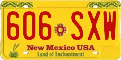 NM license plate 606SXW
