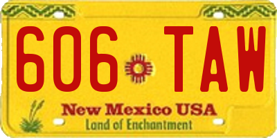 NM license plate 606TAW