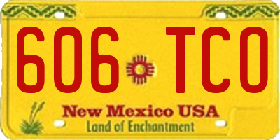 NM license plate 606TCO