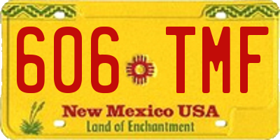 NM license plate 606TMF