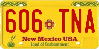 NM license plate 606TNA