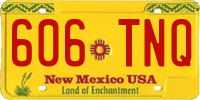 NM license plate 606TNQ