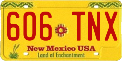 NM license plate 606TNX