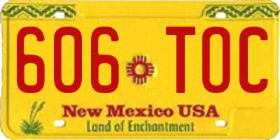 NM license plate 606TOC