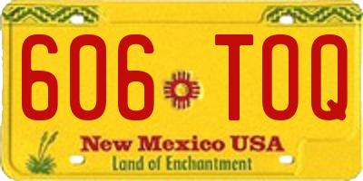 NM license plate 606TOQ
