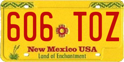 NM license plate 606TOZ