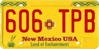 NM license plate 606TPB