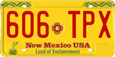 NM license plate 606TPX