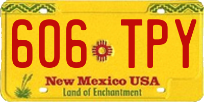 NM license plate 606TPY