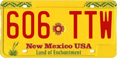 NM license plate 606TTW