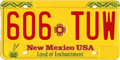 NM license plate 606TUW