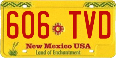 NM license plate 606TVD
