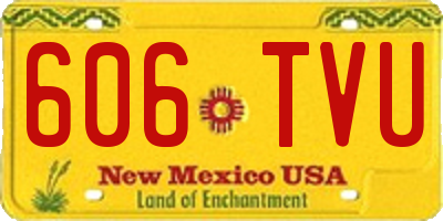 NM license plate 606TVU