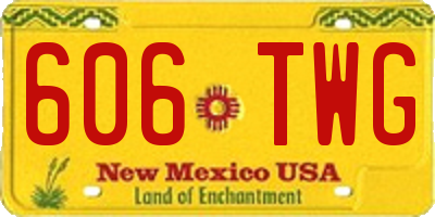 NM license plate 606TWG