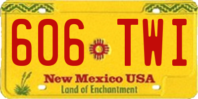 NM license plate 606TWI