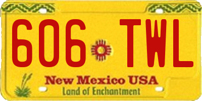 NM license plate 606TWL