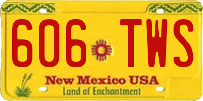 NM license plate 606TWS